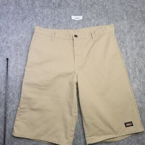 Dickies Men Shorts Size 36 Chino Beige Wide Leg Skater Grunge Y2k